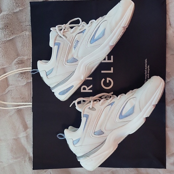 Avia 330 Archrocker White and Blue Women's Heavy Duty Dad Sneakers - Picture 9 of 15